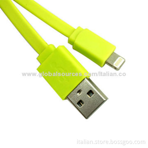 Multi-color TPE Flat USB Cable for iPhone 5/5S/5C